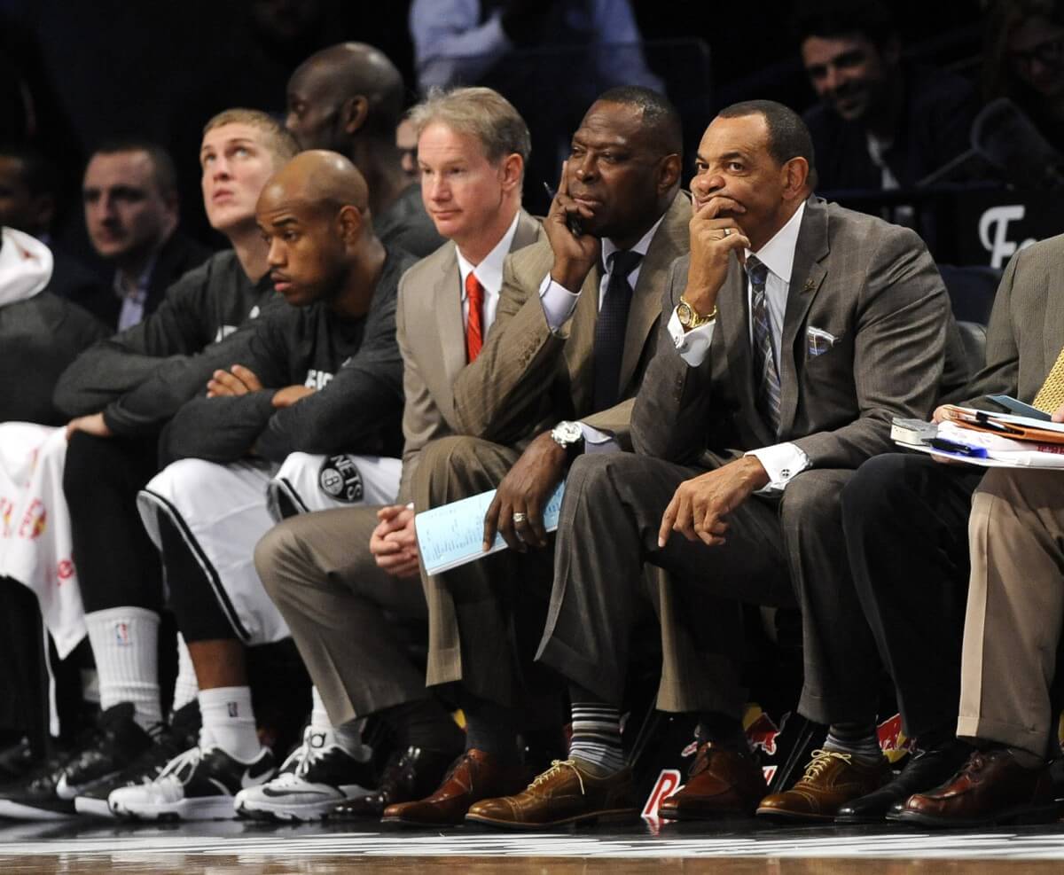 Lionel Hollins & the bench look on with the Nets down 27. (AP)