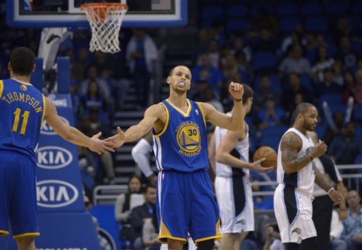 Stephen Curry, Jameer Nelson, Klay Thompson