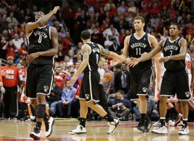 Andray Blatche, Deron Williams, Brook Lopez, Joe Johnson