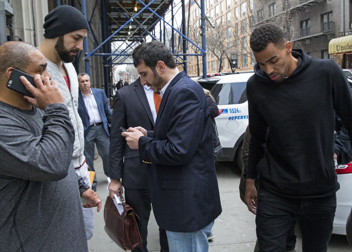 Antic (left) and Sefolosha (right), shown leaving the courthouse. (AP)