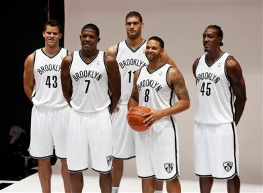 Kris Humphries, Joe Johnson, Brook Lopez, Deron Williams, Gerald Wallace