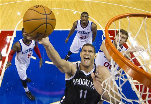 Brook Lopez, Tony Wroten, Thaddeus Young, Spencer Hawes