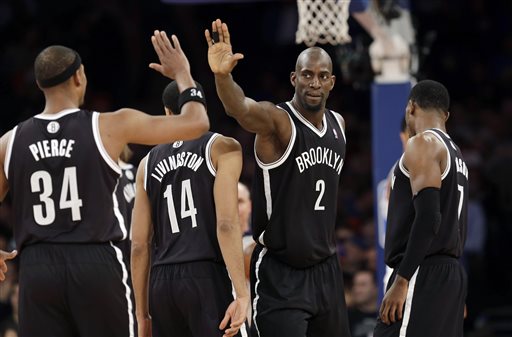 KG, Paul, Joe, Shaun, & the Nets took the Knicks to school on their home court. (AP)