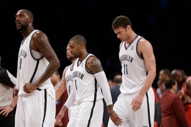 Andray Blatche, C.J. Watson, Deron Williams, Brook Lopez