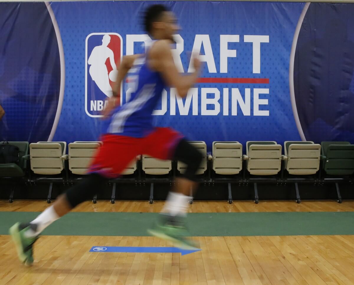J.P. Tokoto sprints by during the NBA Draft Combine. (AP)