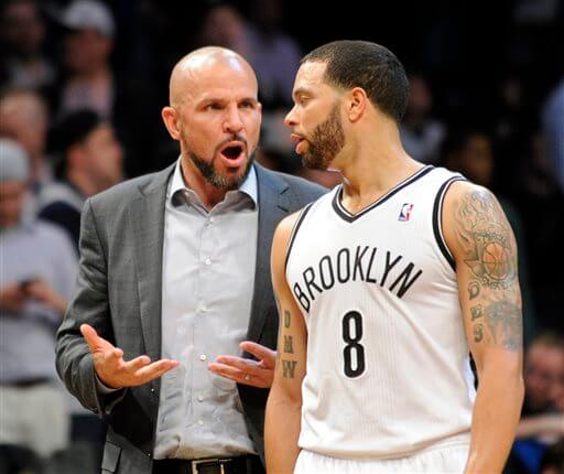 JASON KIDD, MIMING HOLDING THE FAN THAT CURRENTLY HAS S*** HITTING IT (AP)