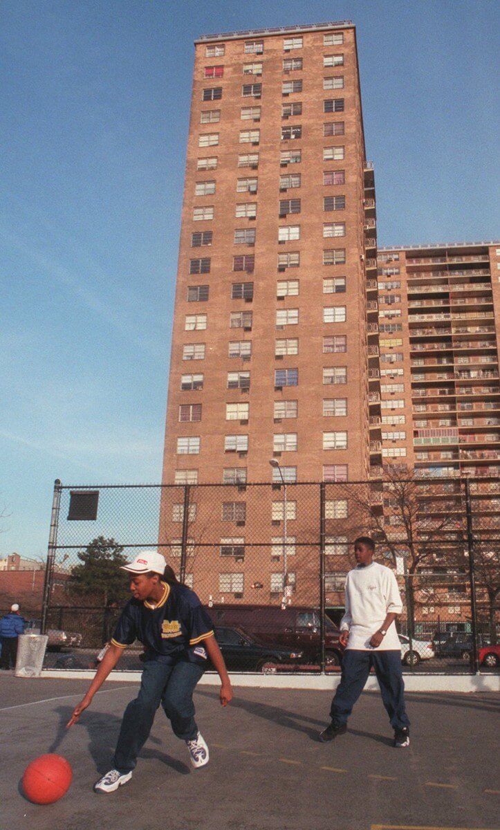 The courts near Ebbets Field Apartments in 1997. (AP)