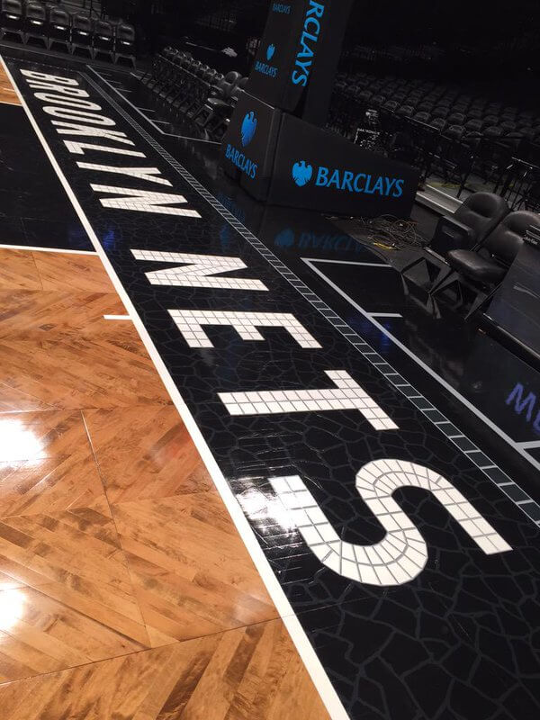 The Brooklyn Nets Barclays Center baseline.