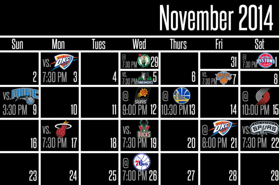 Brooklyn Nets Schedule, 20142015 Regular Season