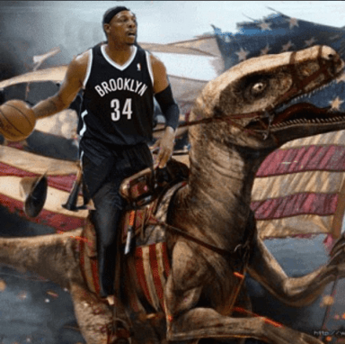 Paul Pierce Riding Raptor