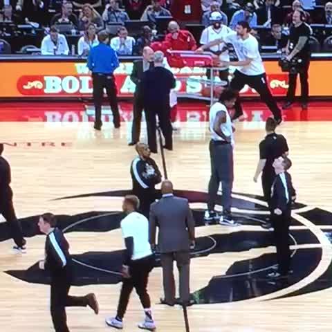 Brook Lopez Body-Slams The Raptors Mascot