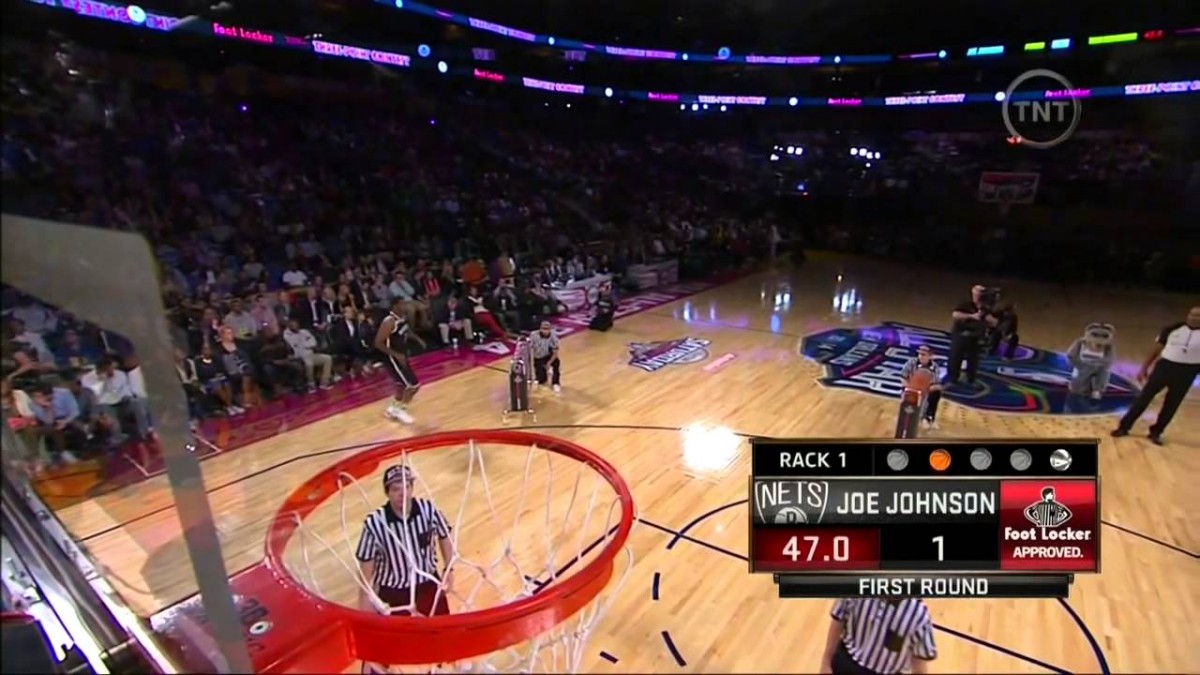 Slow Joe Johnson eliminated in three-point shootout, doesn’t even finish all five racks (VIDEO)