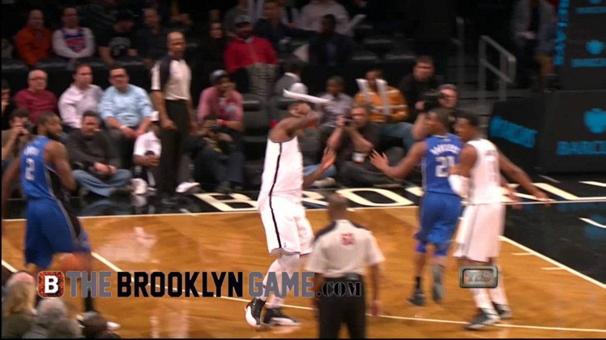 Video: Andray Blatche gets nailed in the face with a basketball