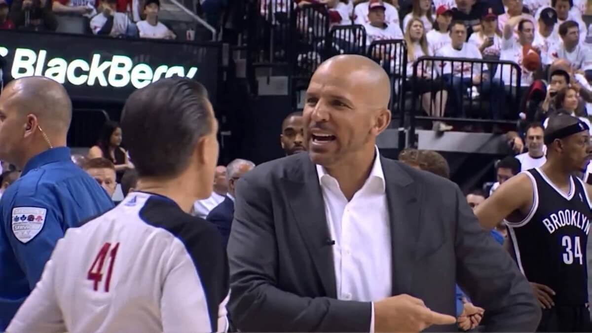 VIDEO: Jason Kidd asked to do two-line layups during game delay because “my guys are older”