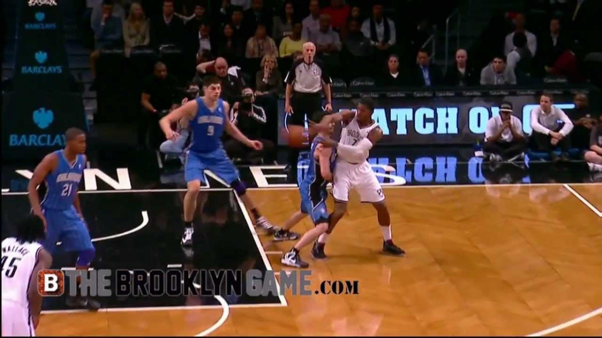 Video: Joe Johnson with a perfect feed to Brook Lopez for the slam