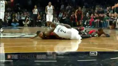 VIDEO: Kevin Garnett dives on floor, sends Barclays Center into a frenzy