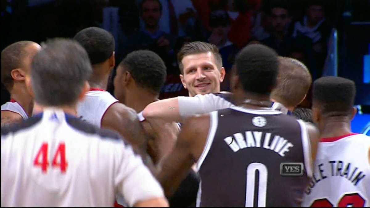 VIDEO: LeBron James erupts on Mirza Teletovic after flagrant foul as Teletovic laughs at him