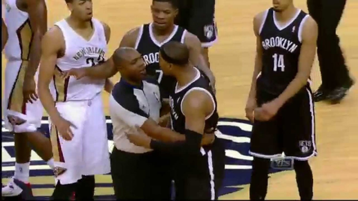 VIDEO: Paul Pierce Yells At Alexis Ajinca After Ajinca Elbow